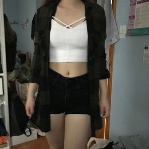 Long Green&Black Tunic Flannel